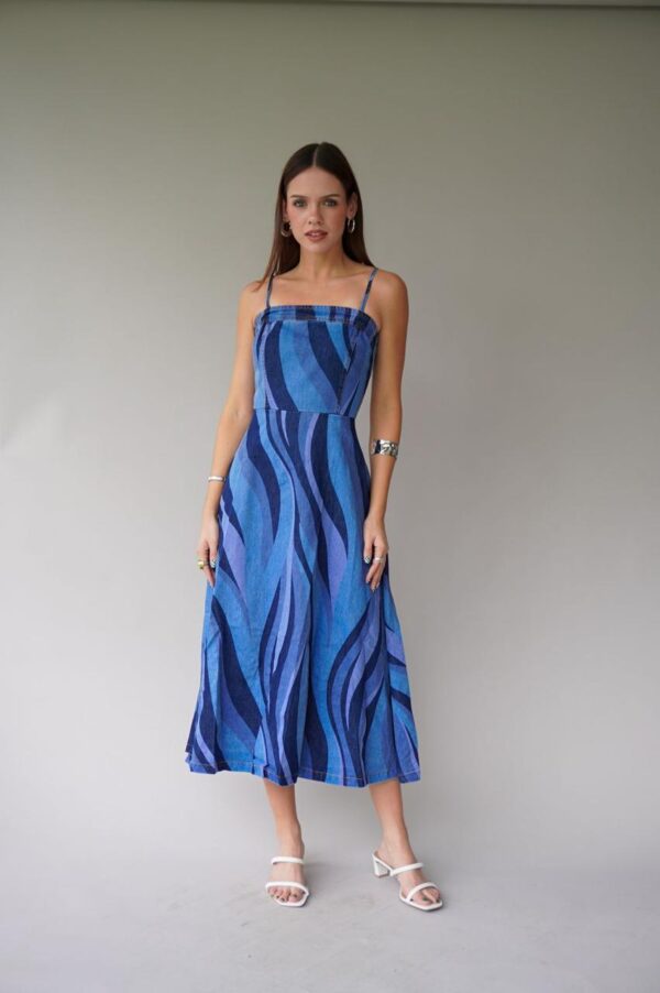 vestido mezclila multicolor