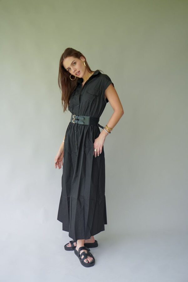 VESTIDO NEGRO CINTURON - Imagen 3