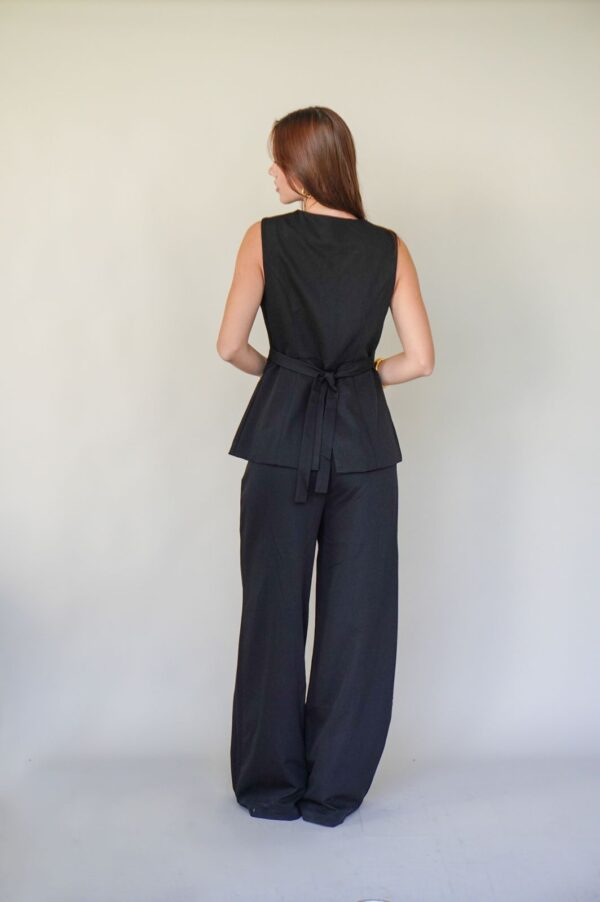 SET NEGRO CHALECO LARGO - Imagen 2