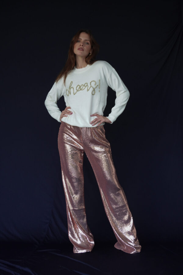 PANTALON LENTEJUELA GOLD ROSE