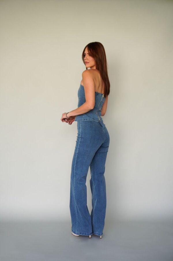 set azul botones dorados - Imagen 4